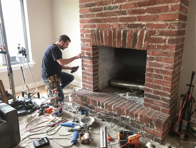 Naugatuck Chimney Sweep specialist finalizing chimney liner service in Naugatuck, CT