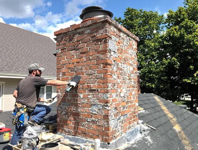 Completed chimney rebuild by Naugatuck Chimney Sweep in Naugatuck, CT