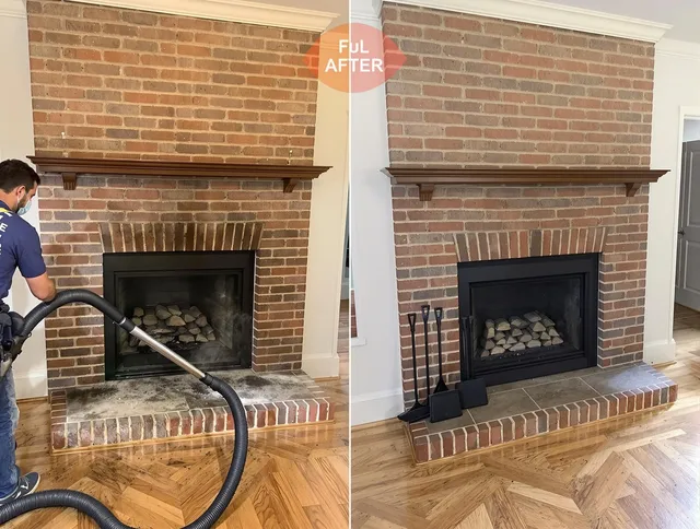 Naugatuck Chimney Sweep carefully sanitizing a fireplace in Naugatuck, CT