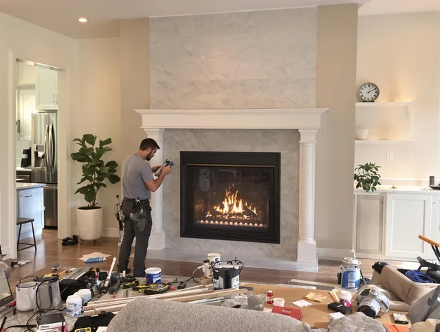 Newly installed fireplace by Naugatuck Chimney Sweep in Naugatuck, CT